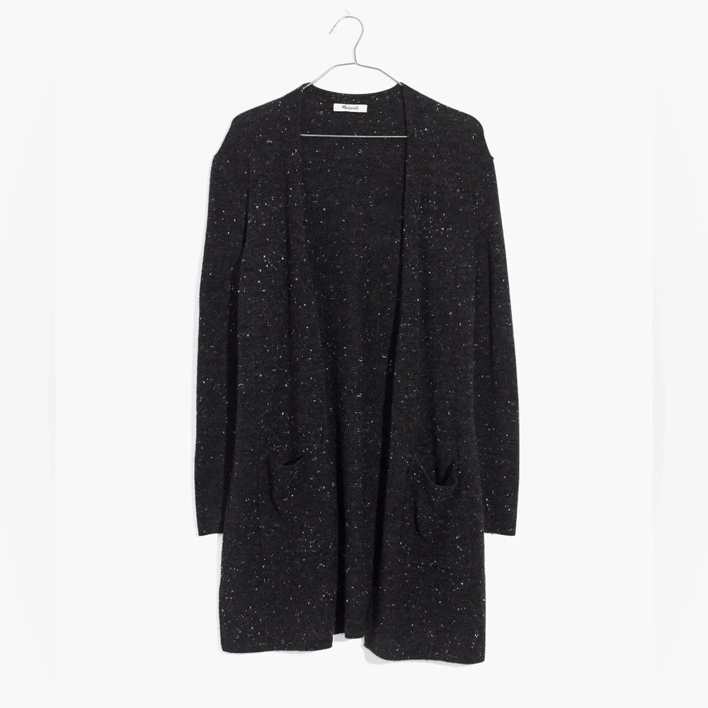 Madewell Donegal Kent Cardigan Sweater in Coziest Yarn wool slouchy speckled M - Picture 10 of 14